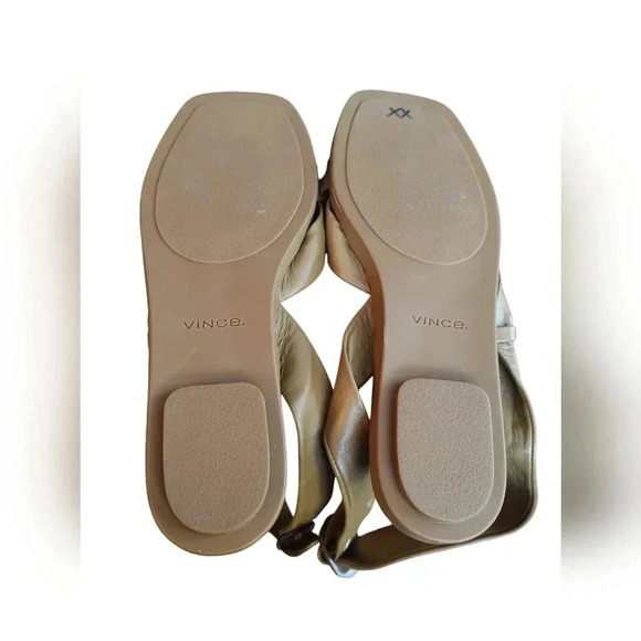 Vince Womens. Twistted Straps Ankle Strap Reza Square Toe Buckle Leather Sandals - Picture 4 of 4